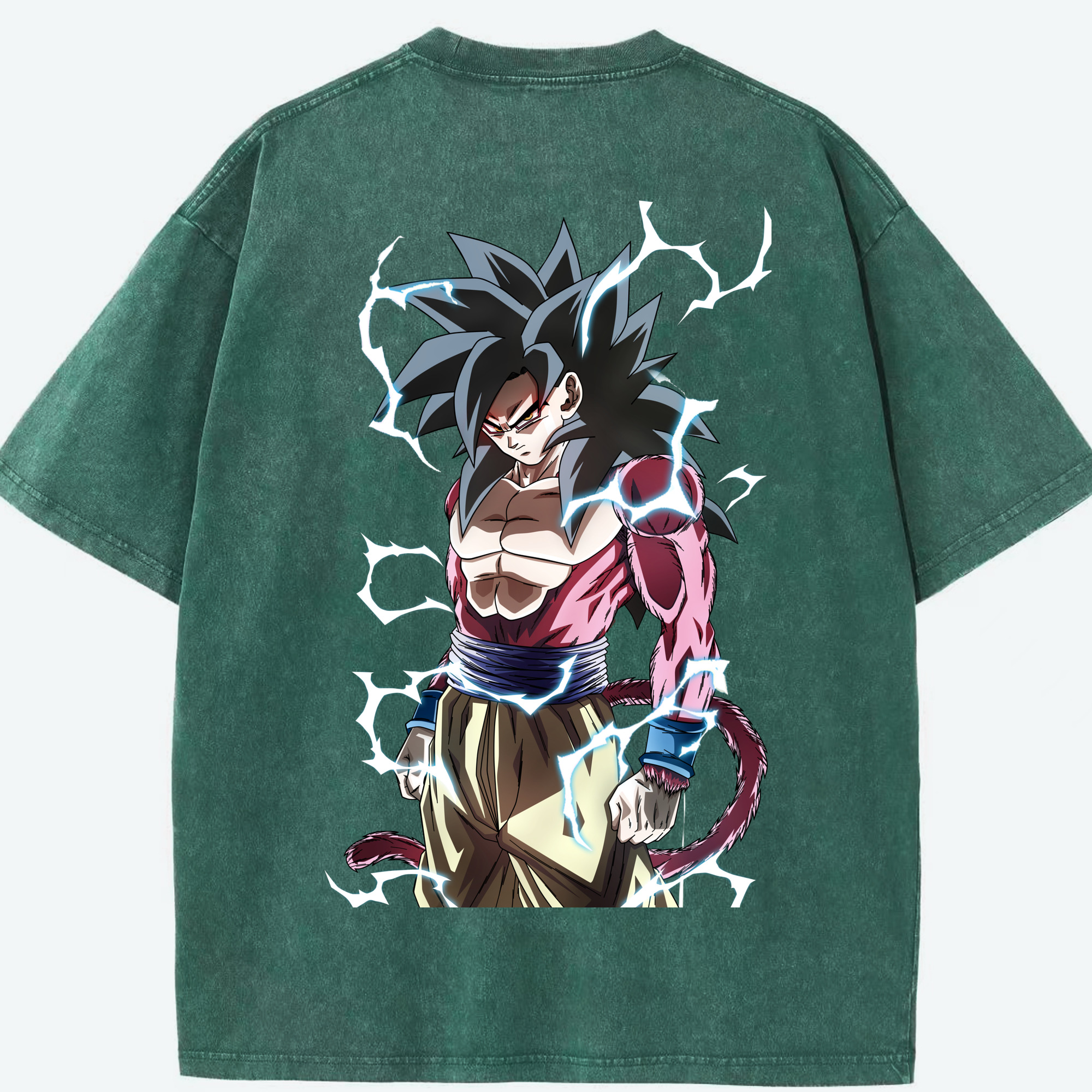 （画像用） ドラゴンボール 孫悟空（そん ごくう）Son Goku カカロット DRAGON BALL Kakarotto 綿100% ヴィンテージ風 半袖Tシャツ（背面プリント）